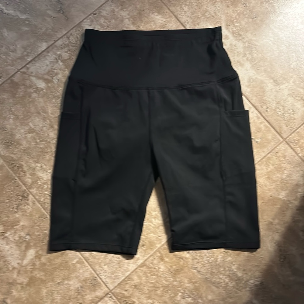 White, grey, and black biker shorts. Are mediums but they run big. High waisted.